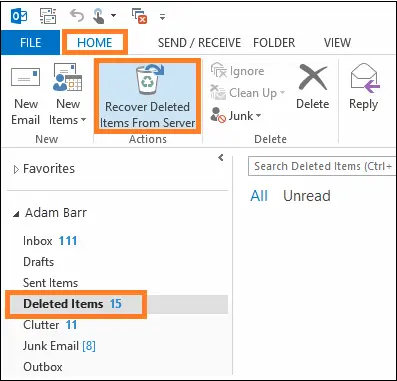 Best way to Retrieve Deleted Outlook Emails
