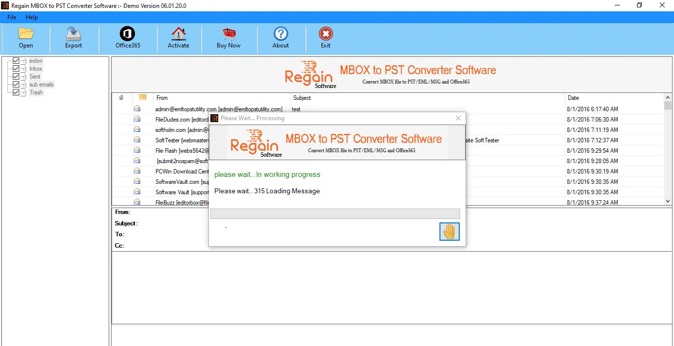 Convert PocoMail mailbox to PST format