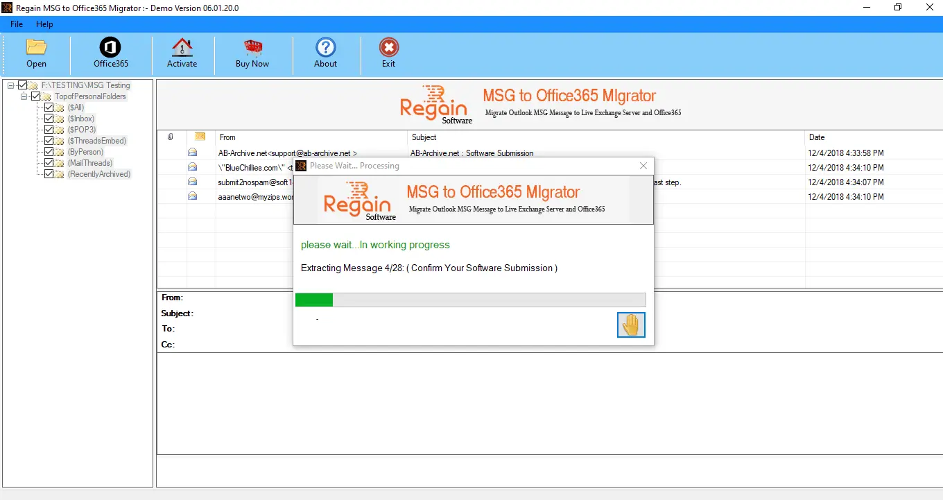 MSG to Office 365 tool for migration