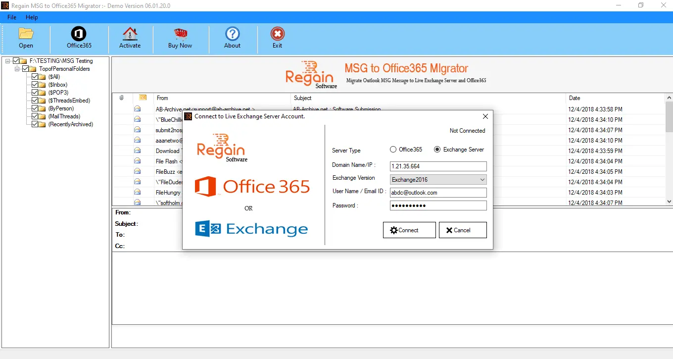 Successfully import MSG files to Office 365 account