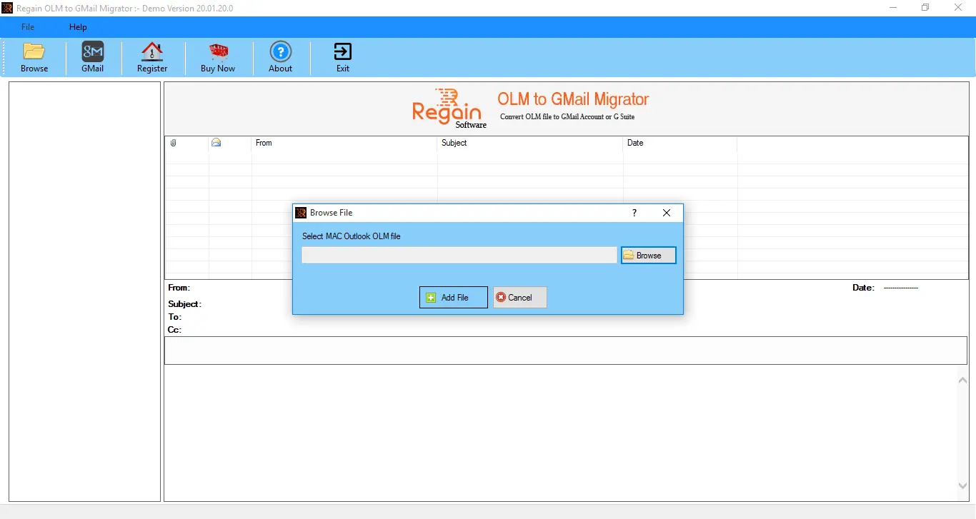 OLM to Gmail Converter