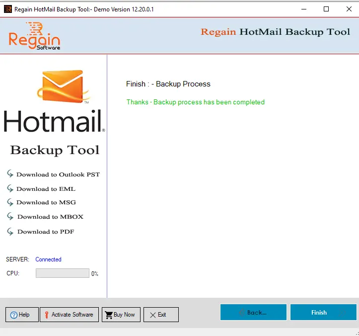 Successfuly done Outlook.com backup